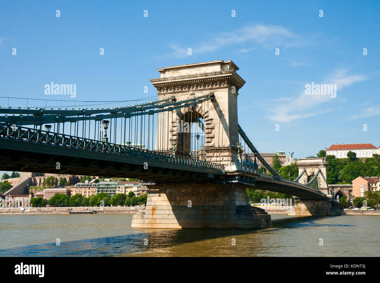 Budapest, széchenyi Kettenbrücke über die Donau Stockfoto