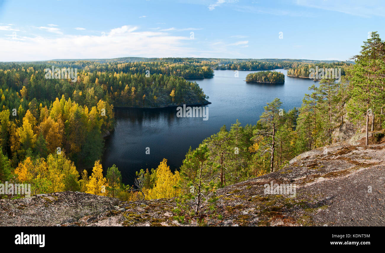 Blick von oben auf den See repovesi (Finnland, südkarelien) Stockfoto