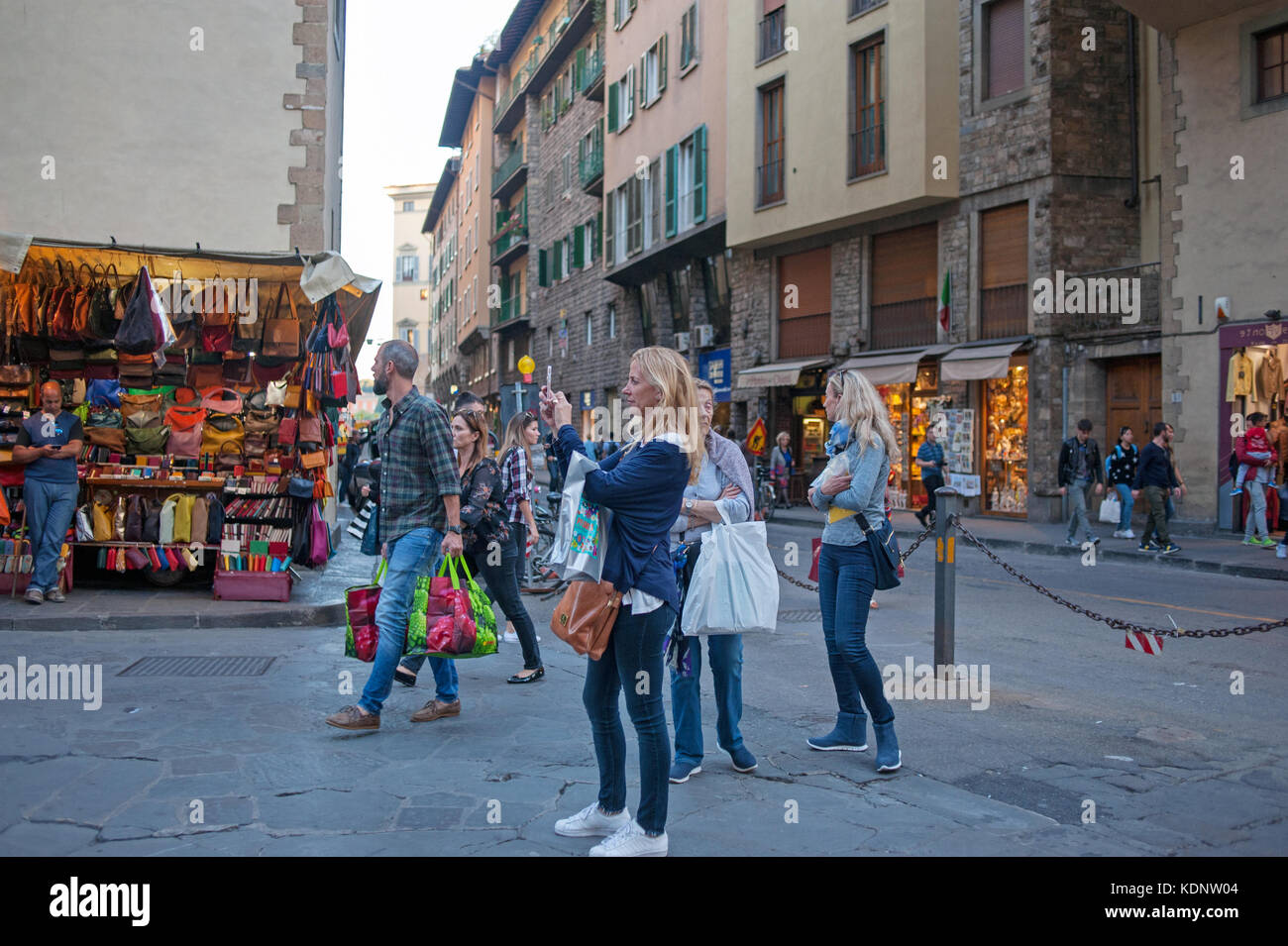 Touristen in Florenz, Italien Stockfoto