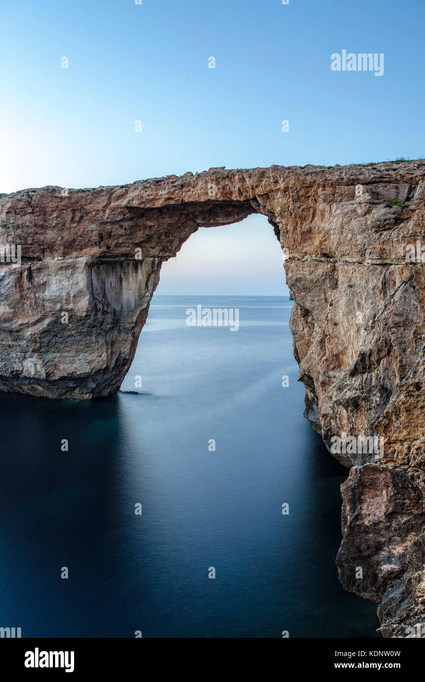 Die berühmten Azure Window auf Gozo ist ein Weltkulturerbe in Gefahr einer sofortigen Zusammenbruch. in der Tat einen großen Klumpen der Felsen auf der linken Seite fiel weg Thi Stockfoto