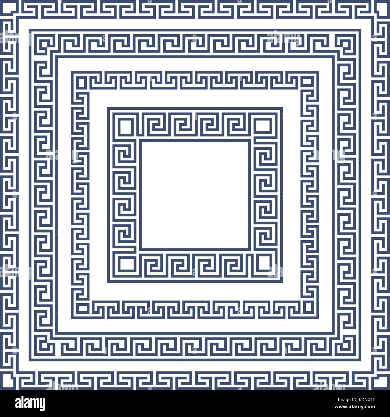 Quadratischen Rahmen mit griechischen Ornament, Mäander Muster Stock Vektor
