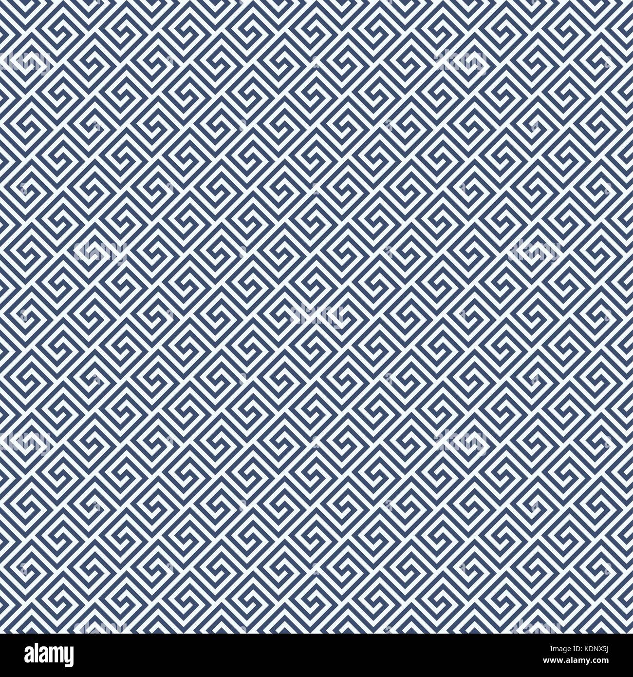 Diagonale mäander Muster - griechische Wellen ornament Hintergrund Stock Vektor