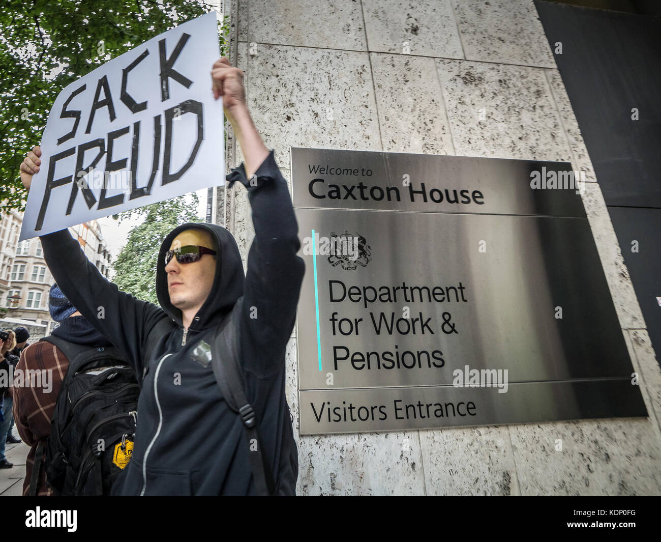 London, UK. 20. Oktober 2014.  'Sack Herrn Freud' behinderte Menschen gegen Kürzungen (DPAC) protestieren Credit: Guy Corbishley/Alamy Live News Stockfoto