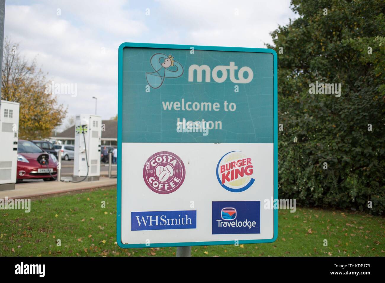 Eine allgemeine Sicht auf Heston Services Eastbound, da das Autobahnanbindung-Gebiet in der Nähe des Flughafens Heathrow als das schlechteste in England bezeichnet wurde. Stockfoto