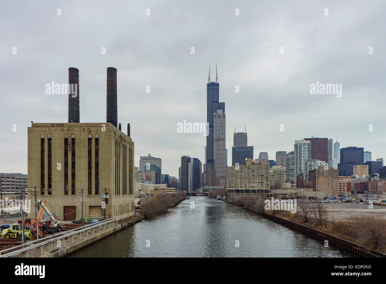 Union power station und Willis Tower in Chicago, Illinois, United States Stockfoto
