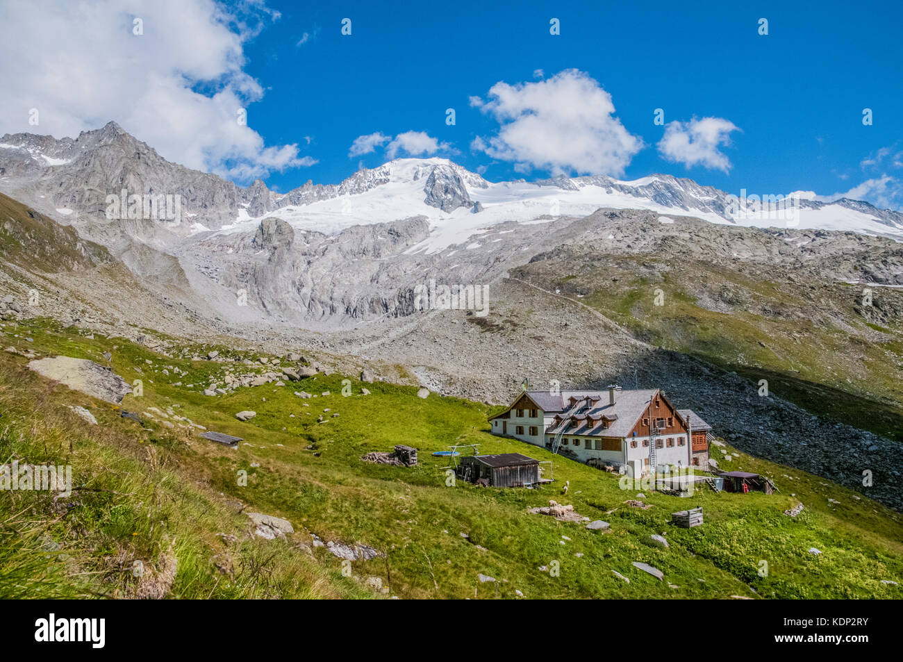 Die furtschagl Hütte Berghütte in den Zillertaler Alpen. Stockfoto