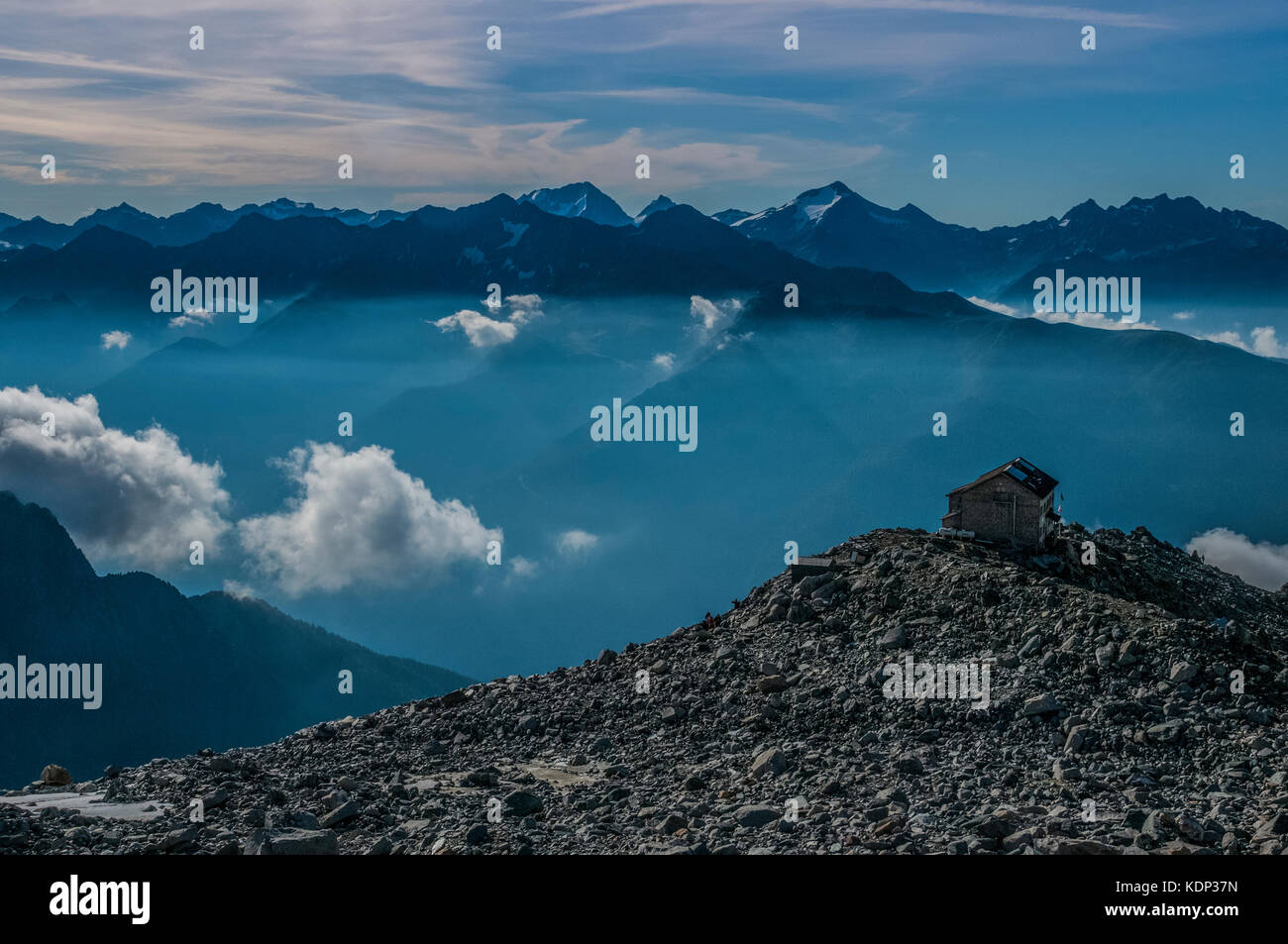 Das Schwarzenstein Hütte Berghütte in den Zillertaler Alpen der Italienischen Sud Tirol Stockfoto