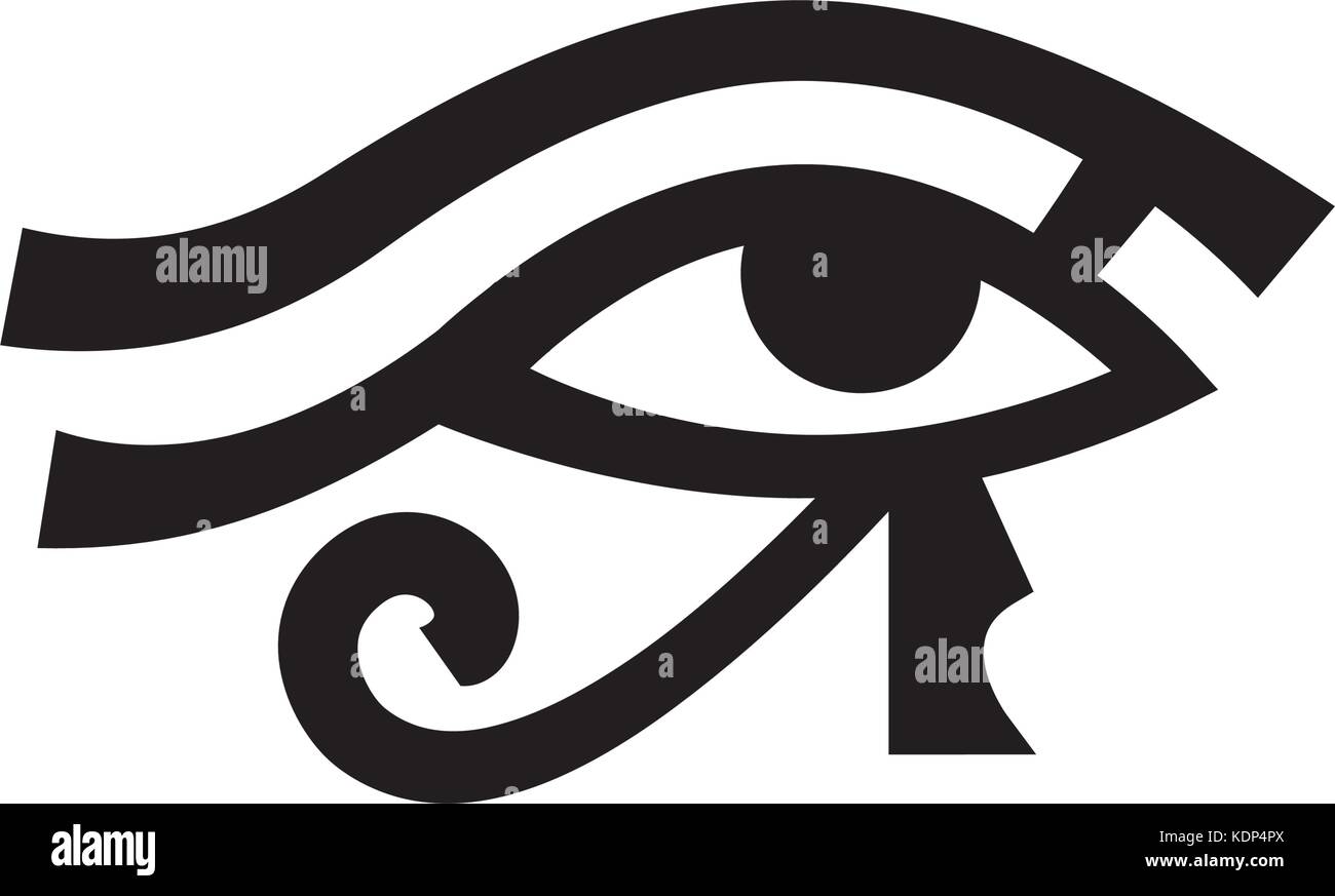 Horusauge (Wadjet), Auge des Ra. Altägyptisches Hieroglyphen Mystisches Zeichen. Stock Vektor