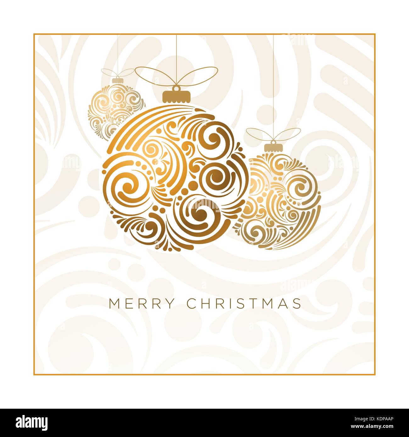 Vektor weihnachten Grußkarte Design. Abstrakte Swirl christmas Ball auf weißem Hintergrund. Stock Vektor