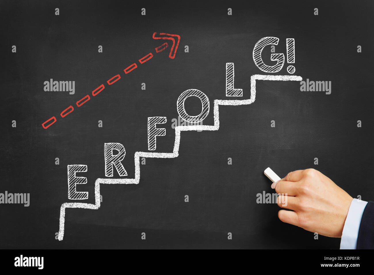 Erfolg (Erfolg) als Schritt Planung Business Improvement Konzept mit Treppe Stockfoto