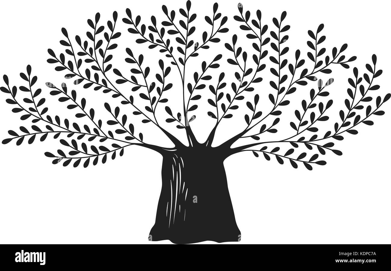Baum, Eiche Logo oder Etikett. Natur, Ökologie, Umwelt, Leben, Dynastie Ikone. Dekorative Vektorillustration Stock Vektor