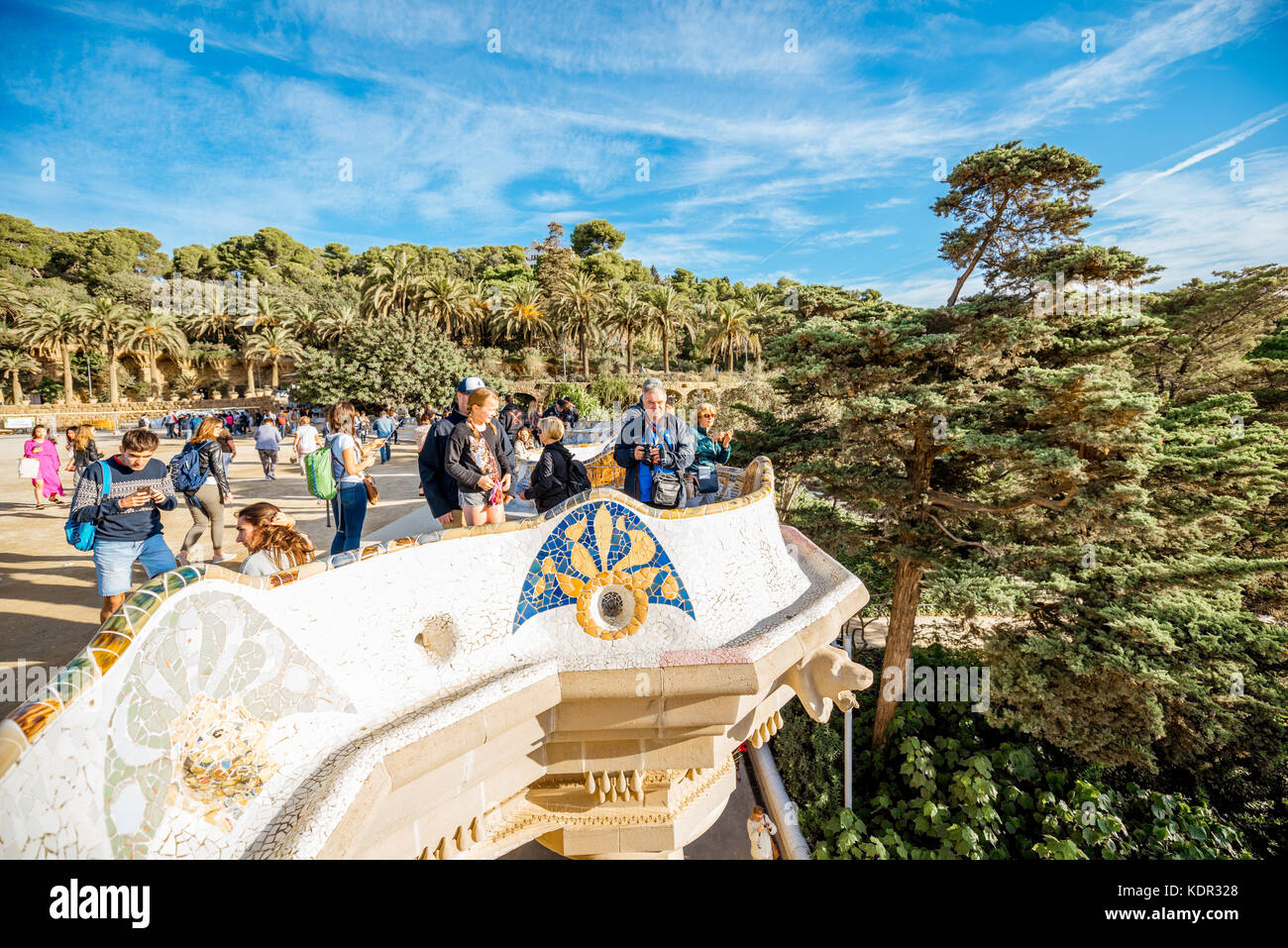 Park Güell in Barcelona Stockfoto