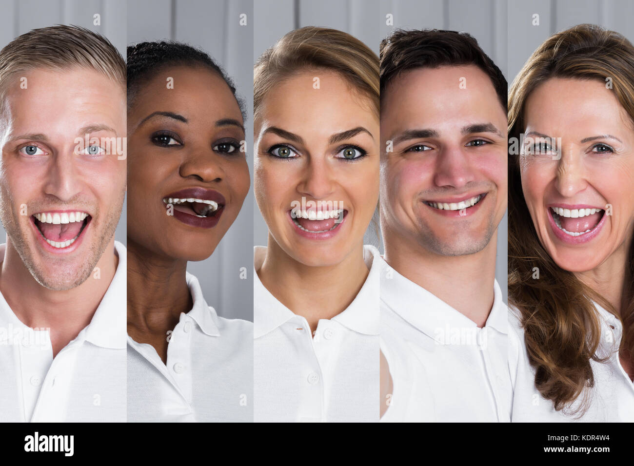 Collage von vielfältigen, multi-ethnischen junge Menschen lachen Stockfoto Collage von vielfältigen, multi-ethnischen junge Menschen lachen Stockfoto