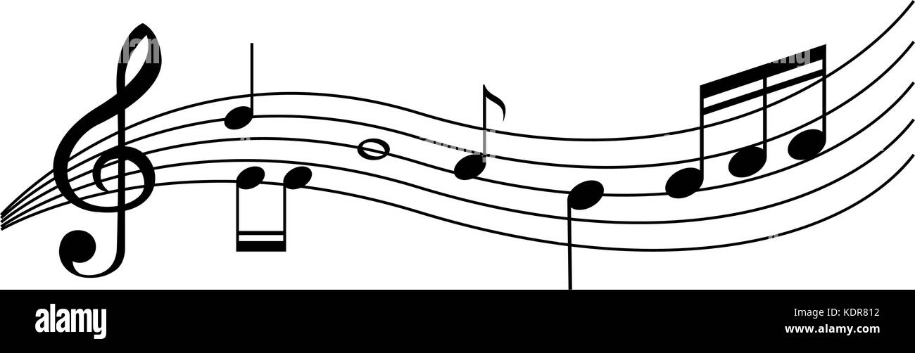 Nahtlose Hintergrund mit schwarzen Noten Abbildung Stock Vektor