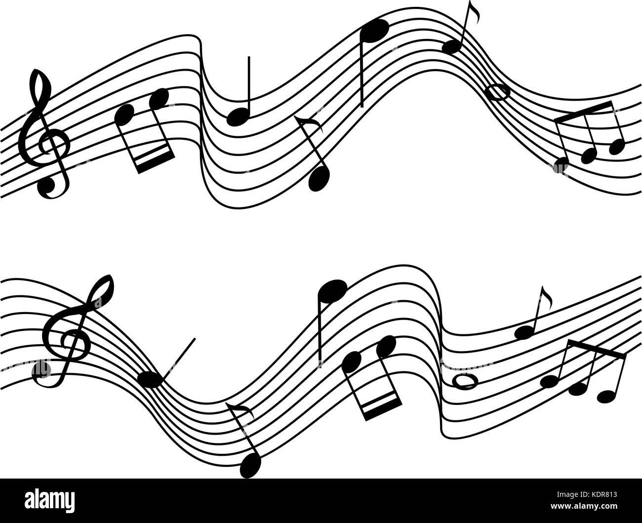 Musik Noten auf zwei Skalen Abbildung Stock Vektor