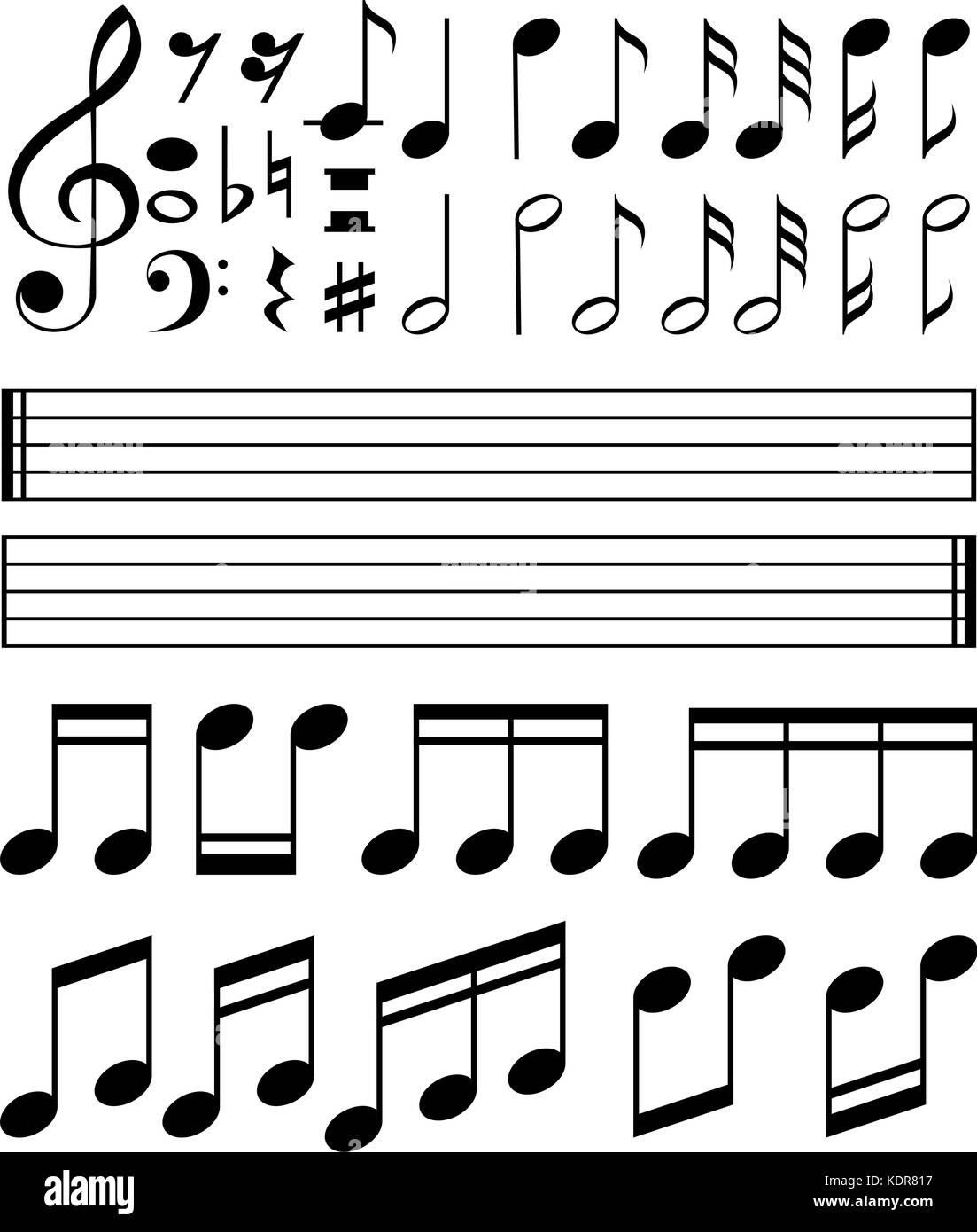Noten und line Schablone Abbildung Stock Vektor