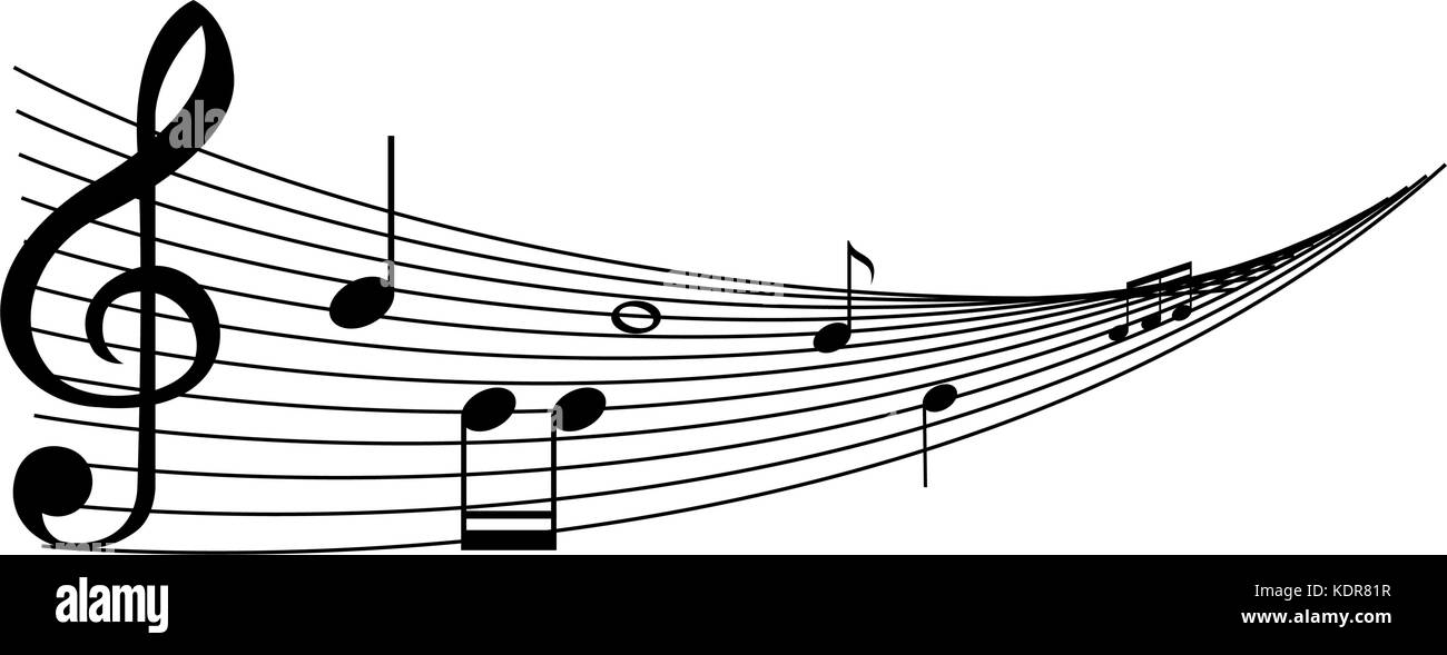 Hintergrund mit schwarzen Noten Abbildung Stock Vektor