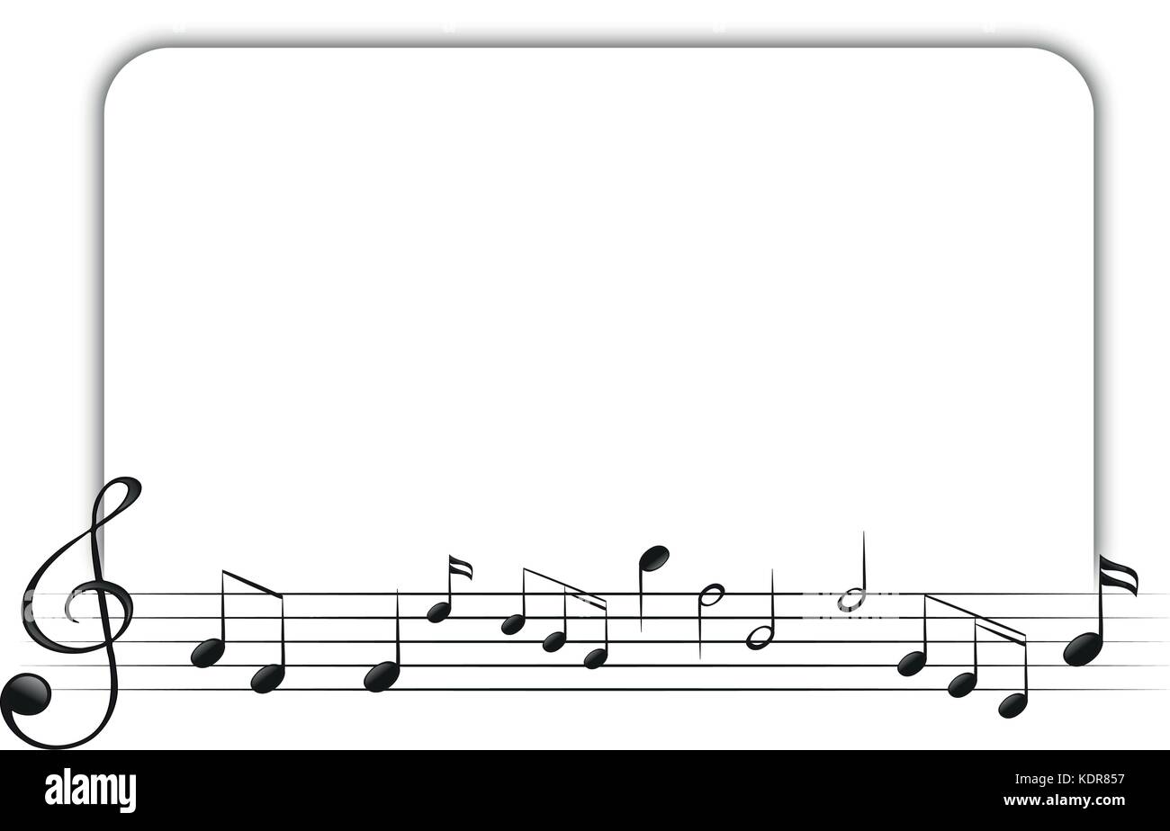 Grenze Vorlage mit Noten Abbildung Stock Vektor