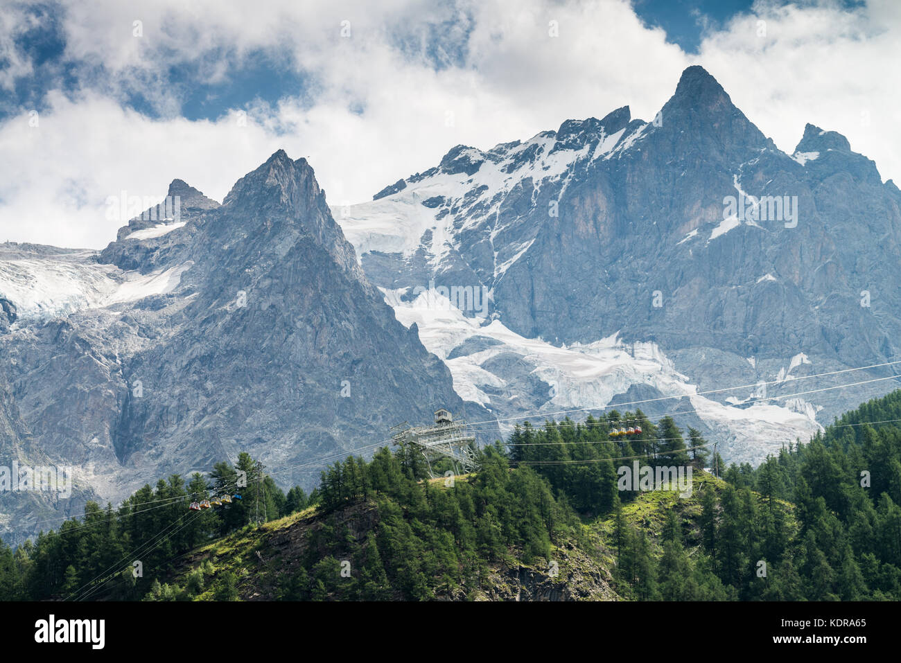 In der Seilbahn La Grave, Frankreich, Europa. Stockfoto