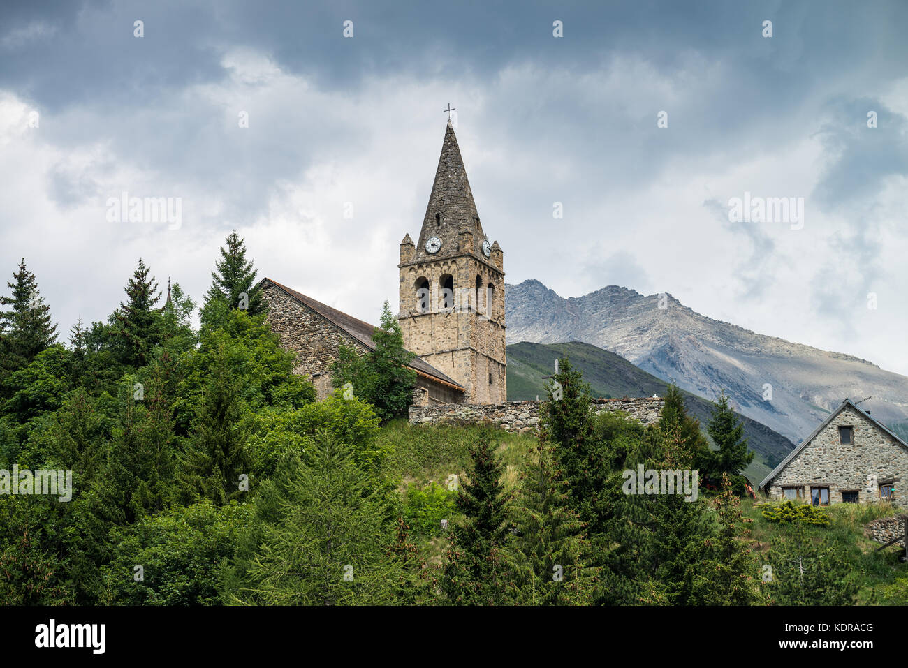 Kirche in der La Grave, Frankreich, Europa. Stockfoto