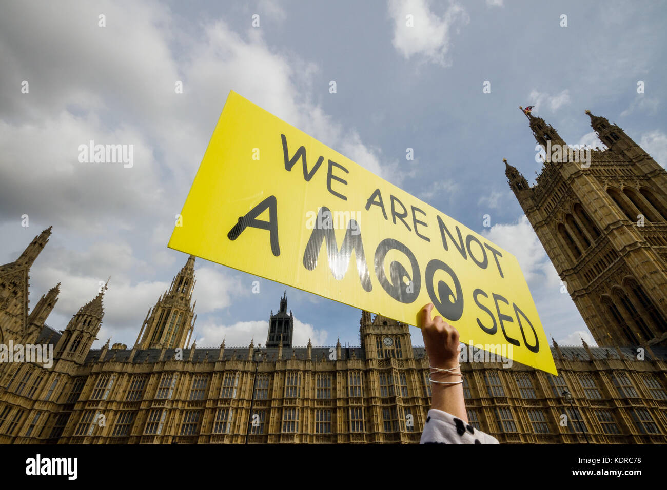 Protest gegen Monsanto Company durch GVO-Umweltaktivisten in London, Großbritannien Stockfoto