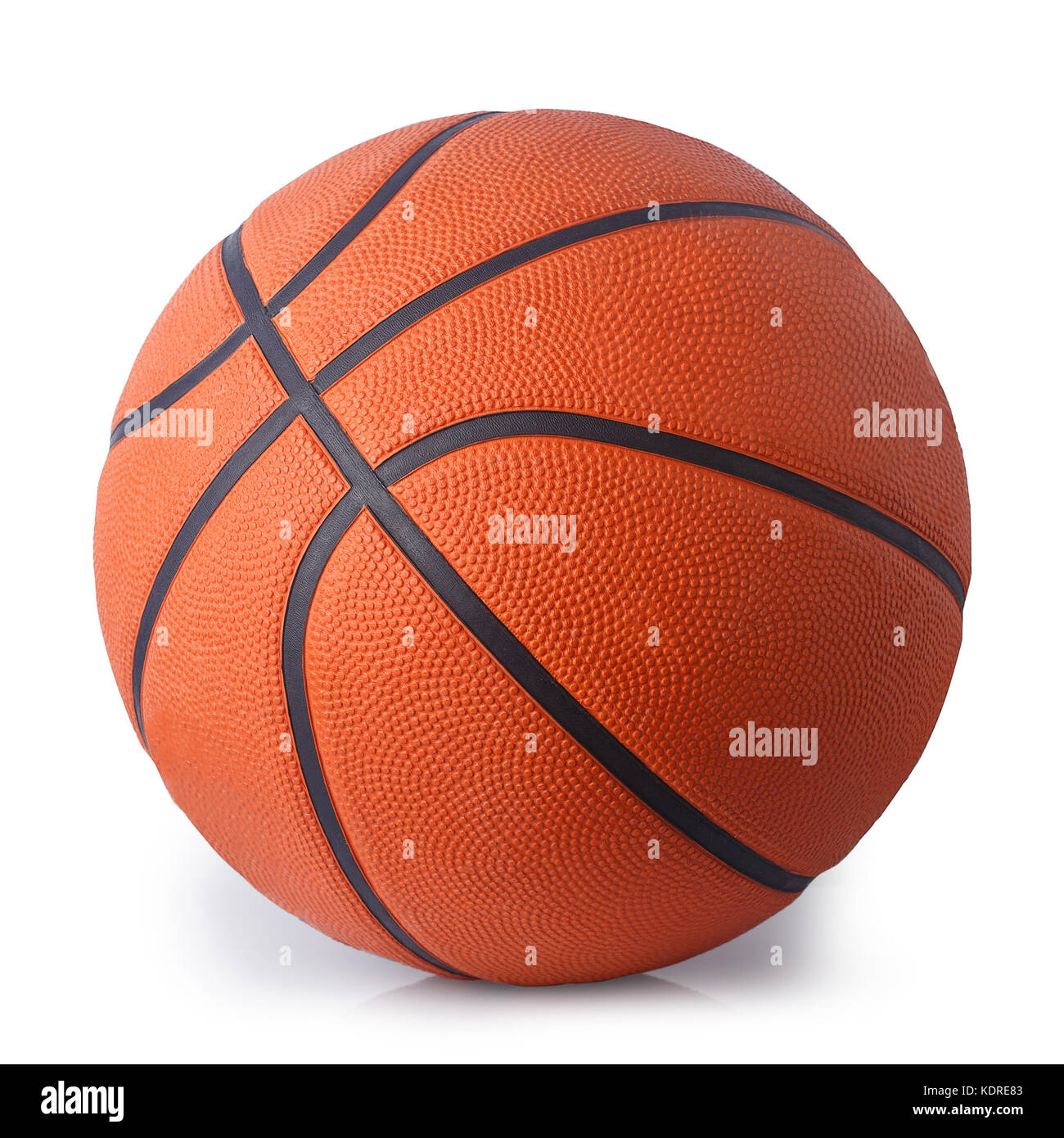 Basketball Ball isoliert auf weiss Stockfoto