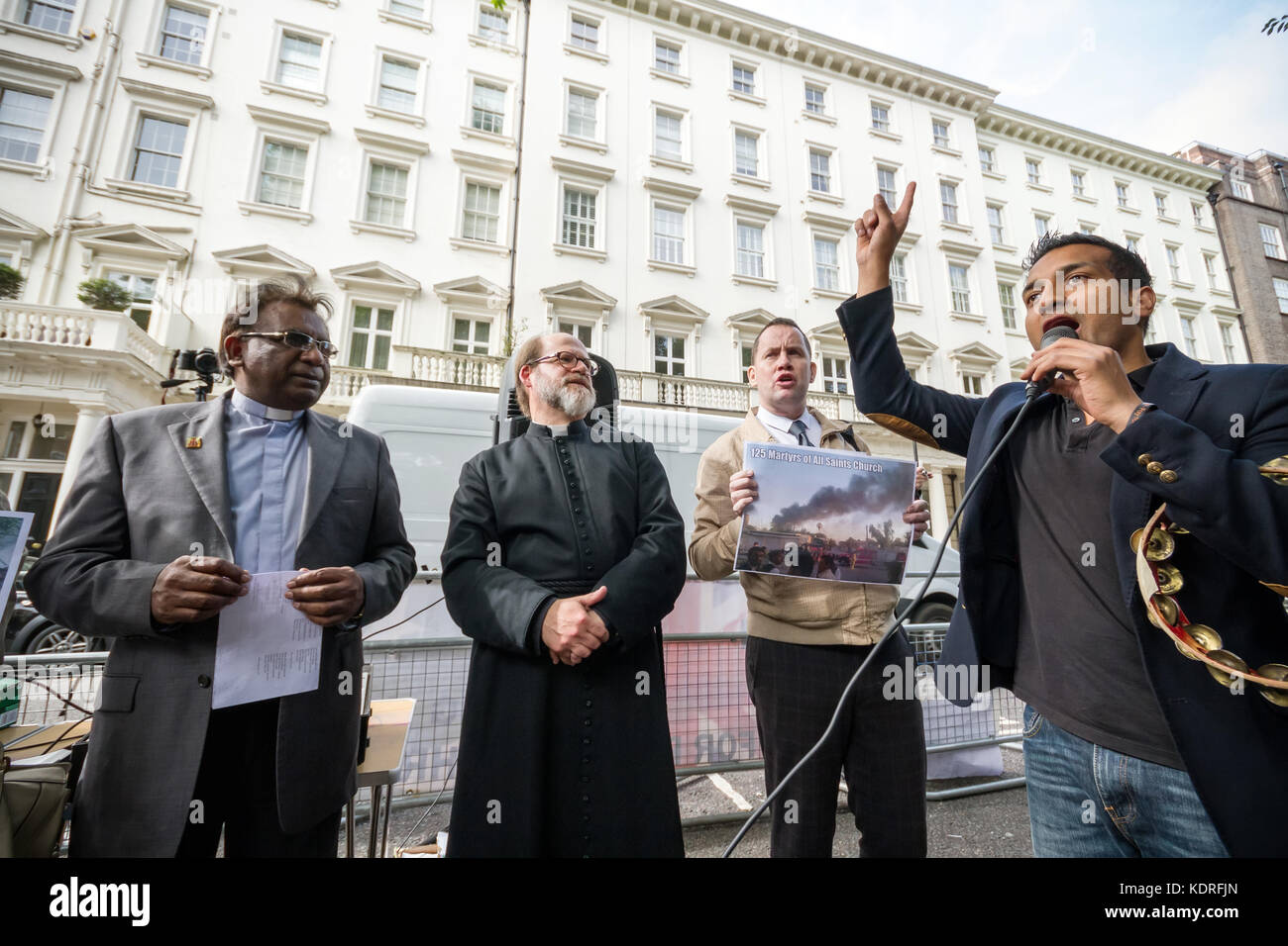 Britische pakistanischen Christen Protest außerhalb der Kommission von Pakistan in London, UK. Stockfoto