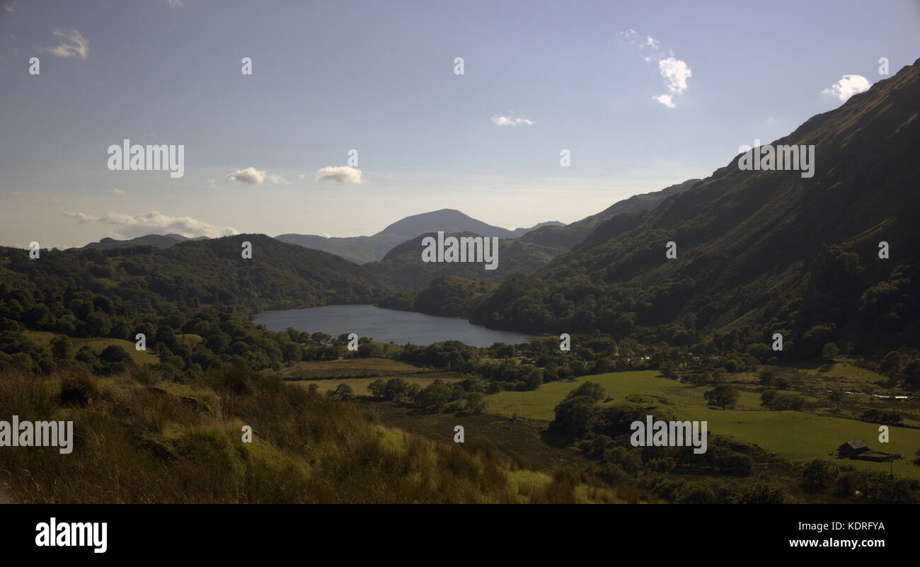 Llyn ogwen See, zwischen und glyderau carneddau Berge Stockfoto