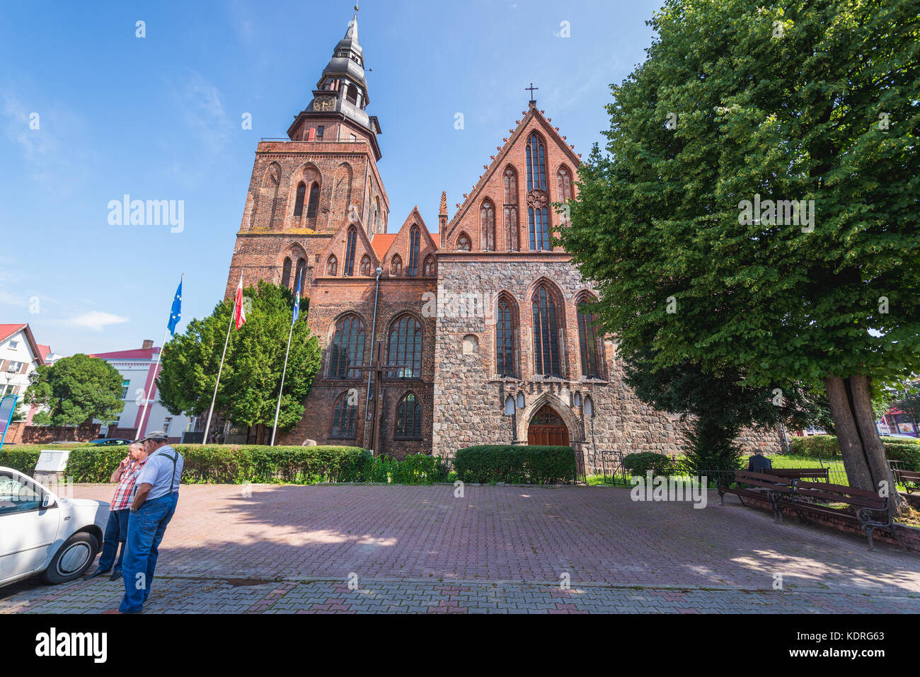 Kirche der Geburt der Jungfrau Maria in Gryfino Stadt, Vorpommern Region in Polen Stockfoto