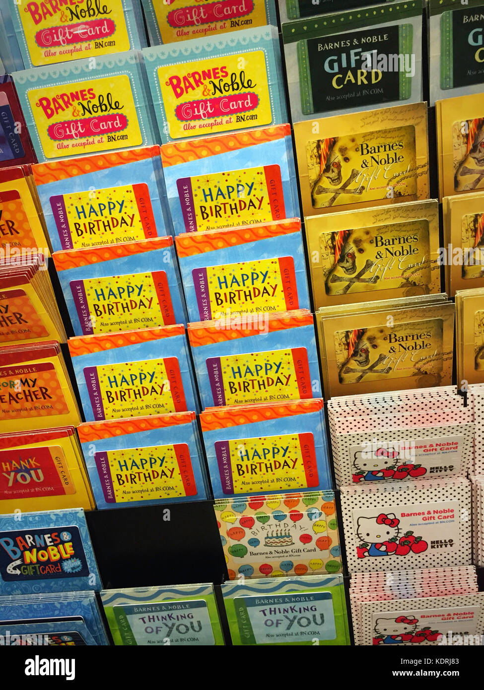 Barnes & Noble Prepaid Gift Cards Display, USA Stockfoto