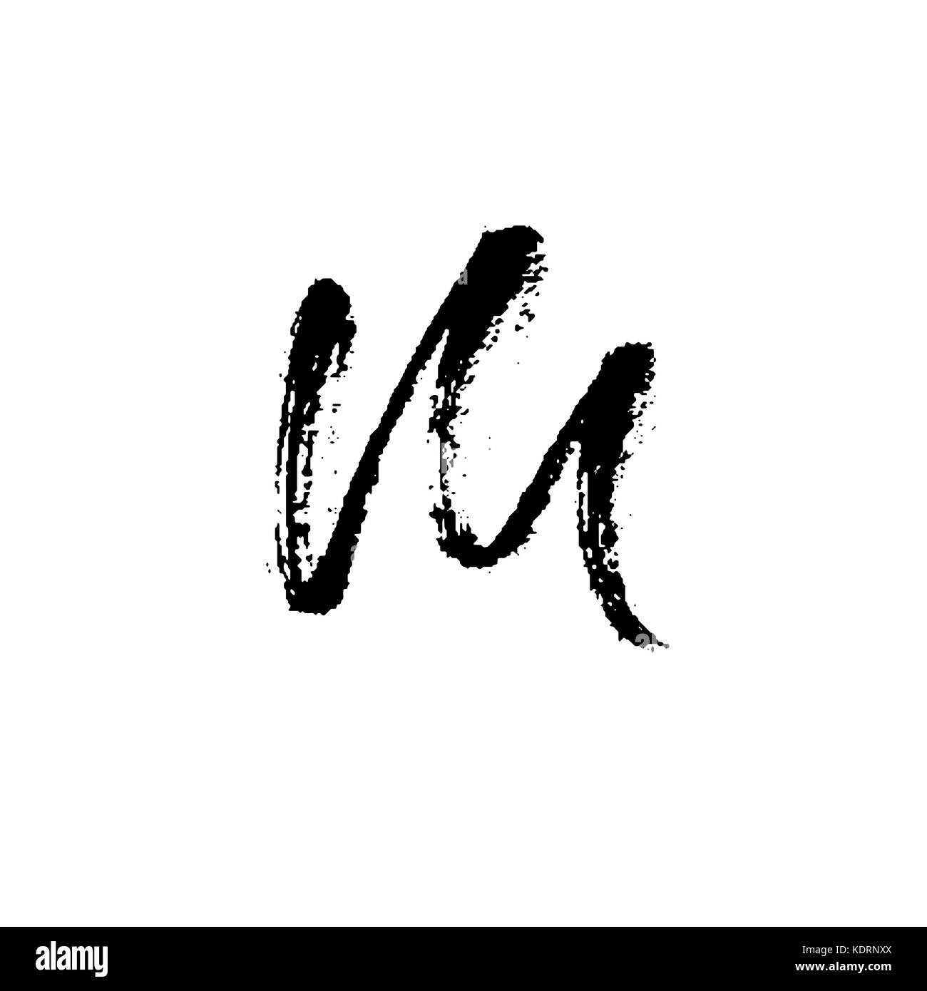 Von Hand bemalt Brief m. trockenen Pinsel modernen Schriftzug. Vector Illustration. Stock Vektor