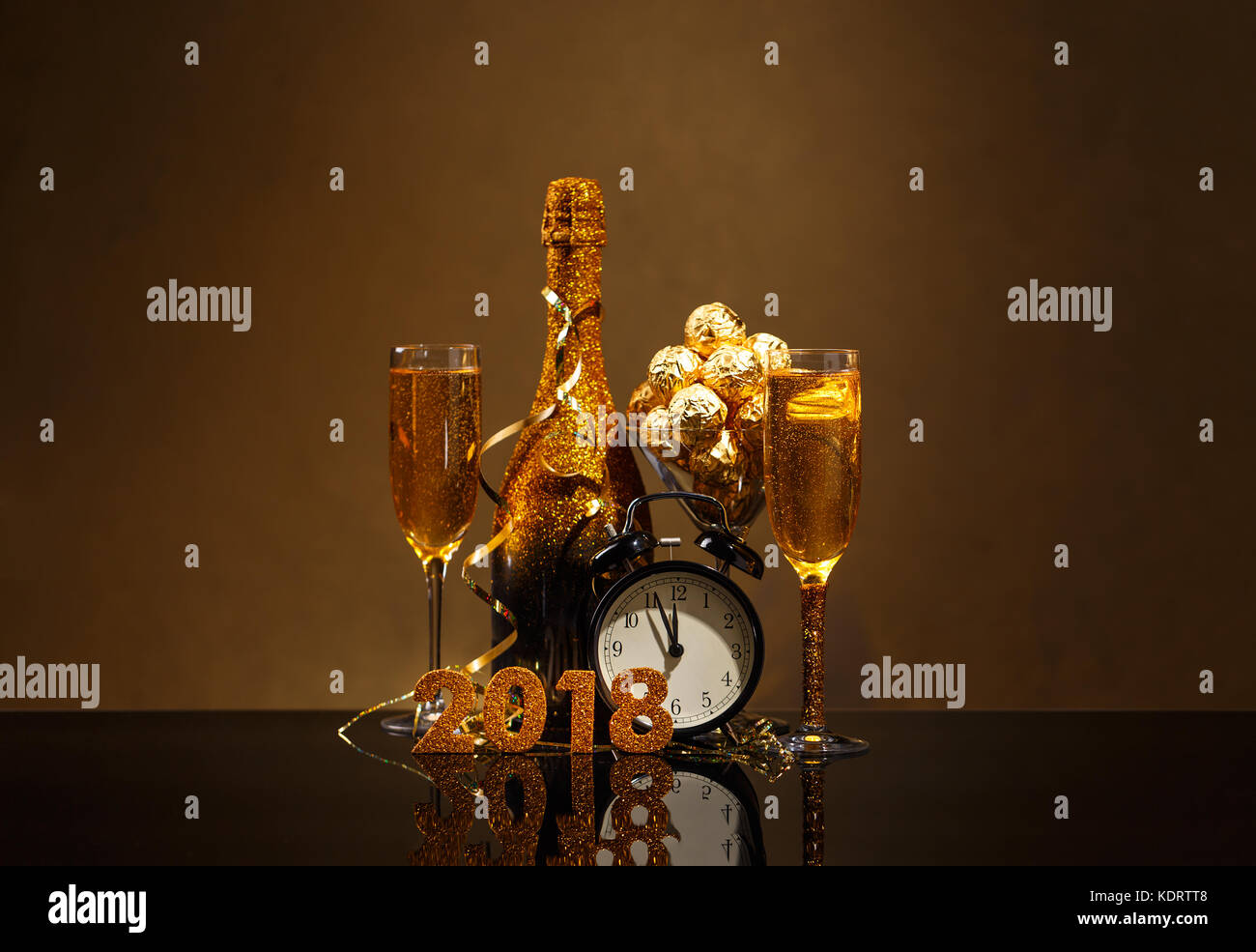 Von 2018 Silvester Feier Hintergrund Stockfoto
