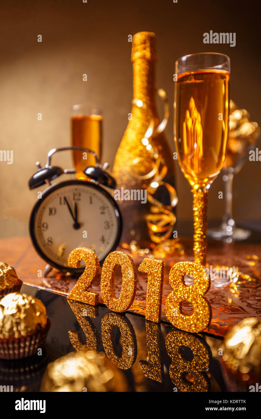 Von 2018 Silvester Feier Hintergrund Stockfoto