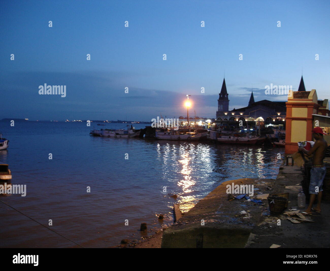 Schöner Blick vom acai Markt in Belem, Brasilien, mit Blick auf den ver-o-Peso Markt Stockfoto