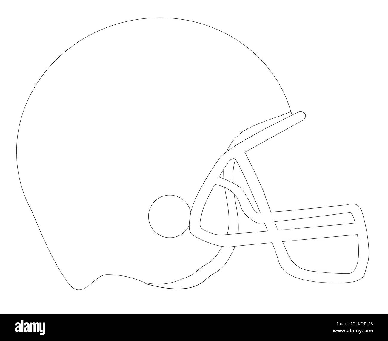 Skizze Skizze einer Fußball-Helm auf weißem Hintergrund Stock Vektor