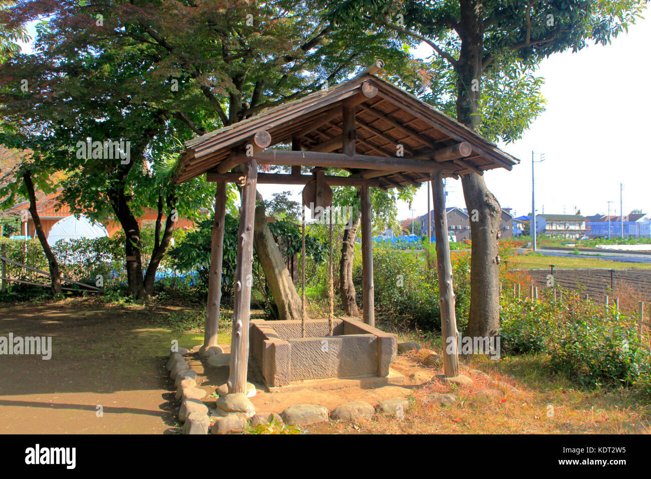 Ein Brunnen der alten Farm House in Kunitachi-musikinstituts zur Verfügung gestellt Stadt Western Tokyo Japan Stockfoto
