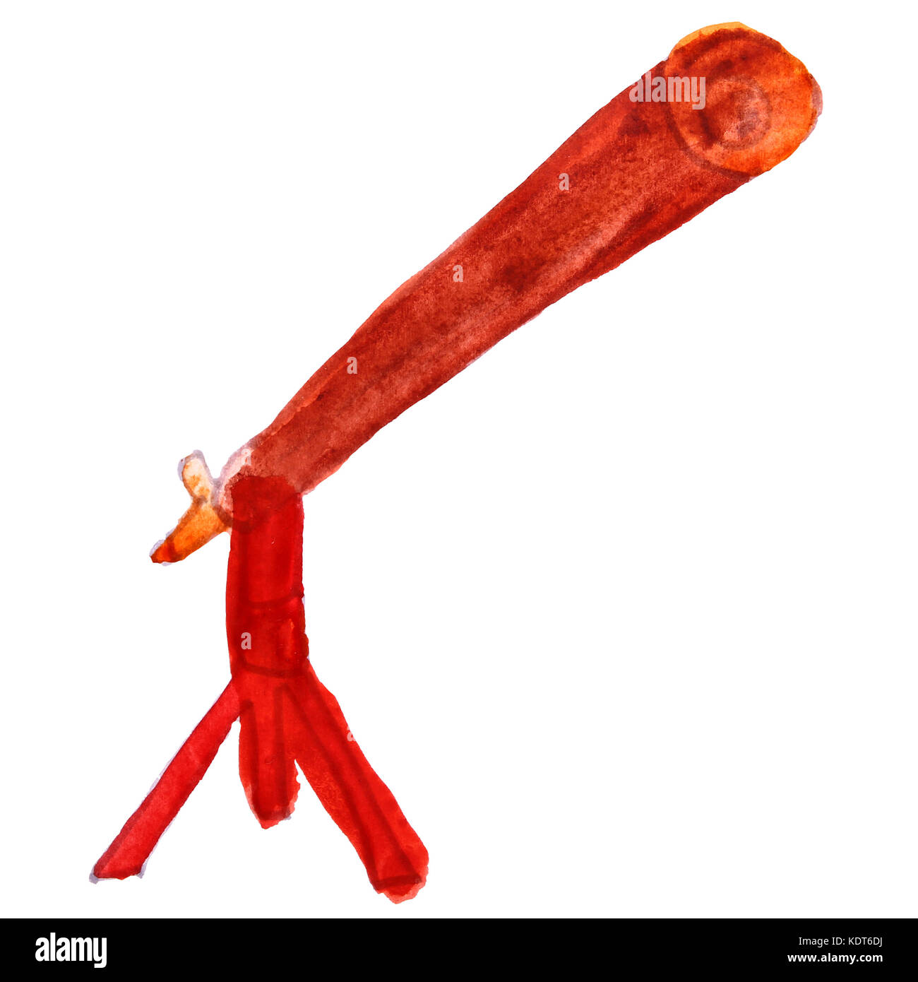 Aquarell Zeichnung kinder cartoon Teleskop auf weißem Hintergrund Stockfoto