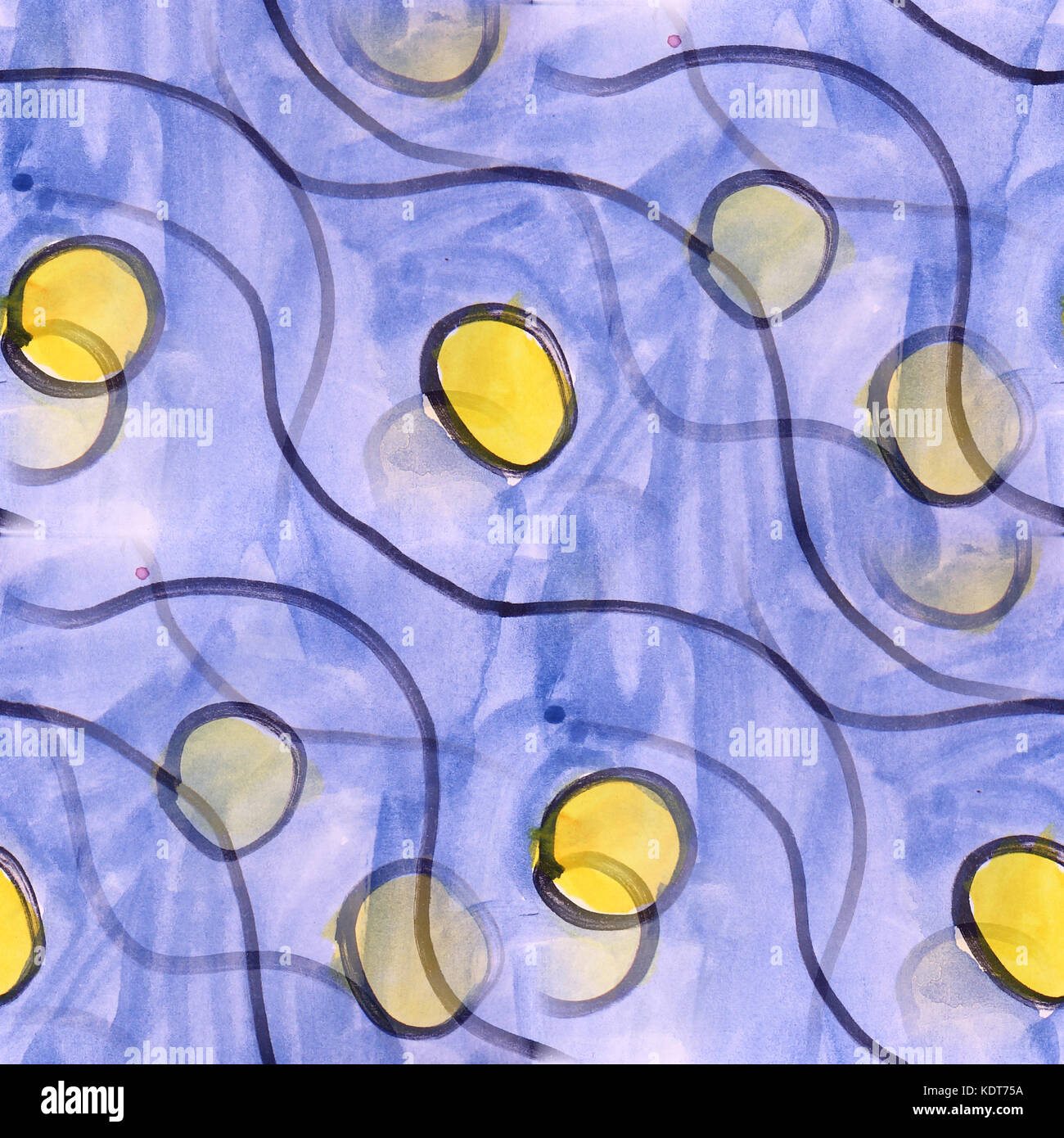 Nahtlose Kreise Aquarell Künstlertapete Moderne Textur von h Stockfoto