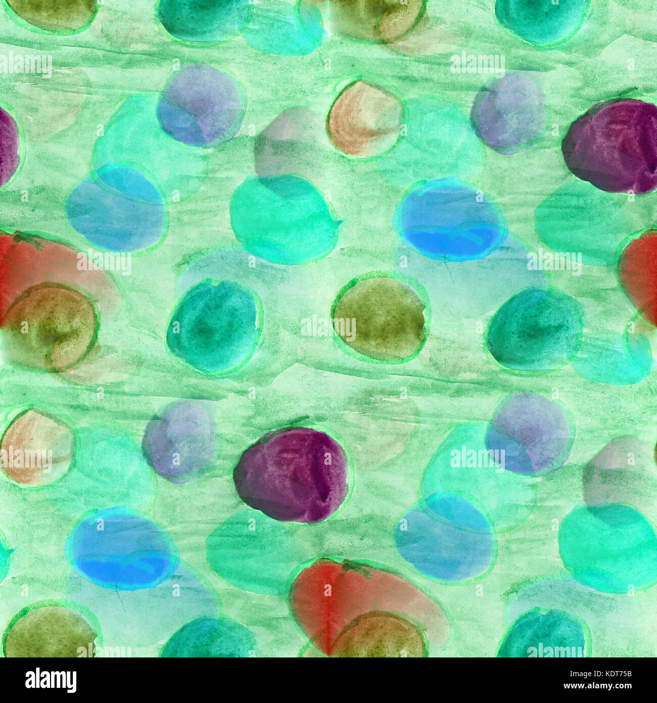 Nahtlose Kreise Aquarell Künstlertapete Moderne Textur von h Stockfoto