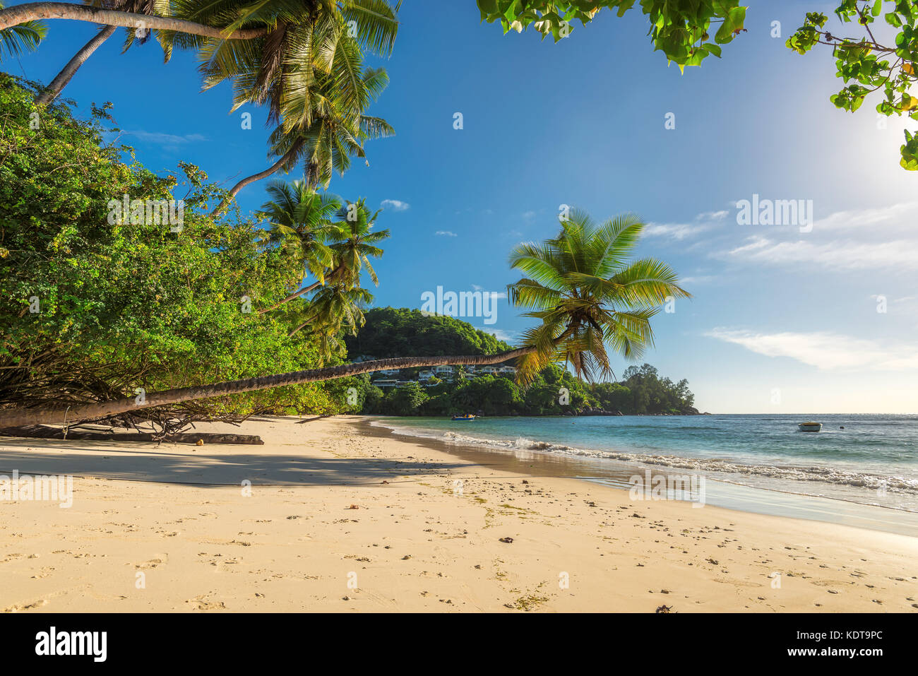 Anse Takamaka tropischen Strand auf den Seychellen Stockfoto