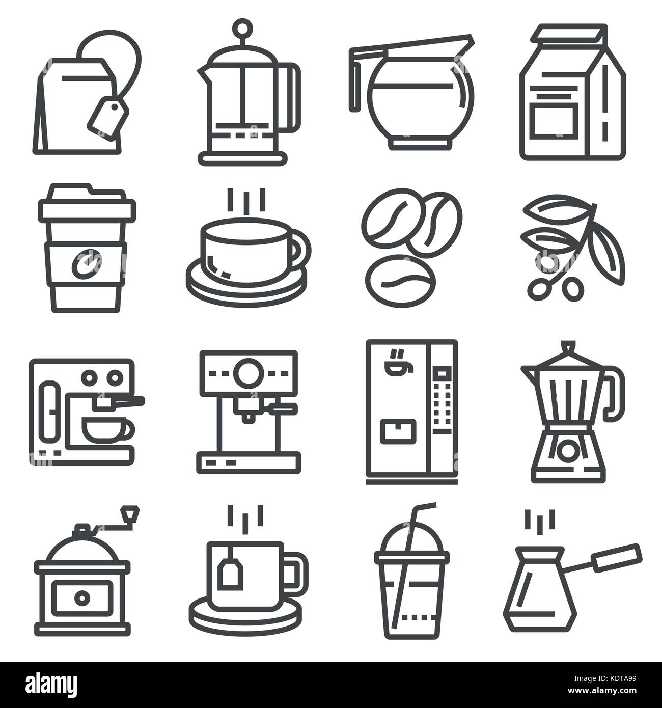 Vektor Line/Symbole mit weißem Hintergrund Stock Vektor