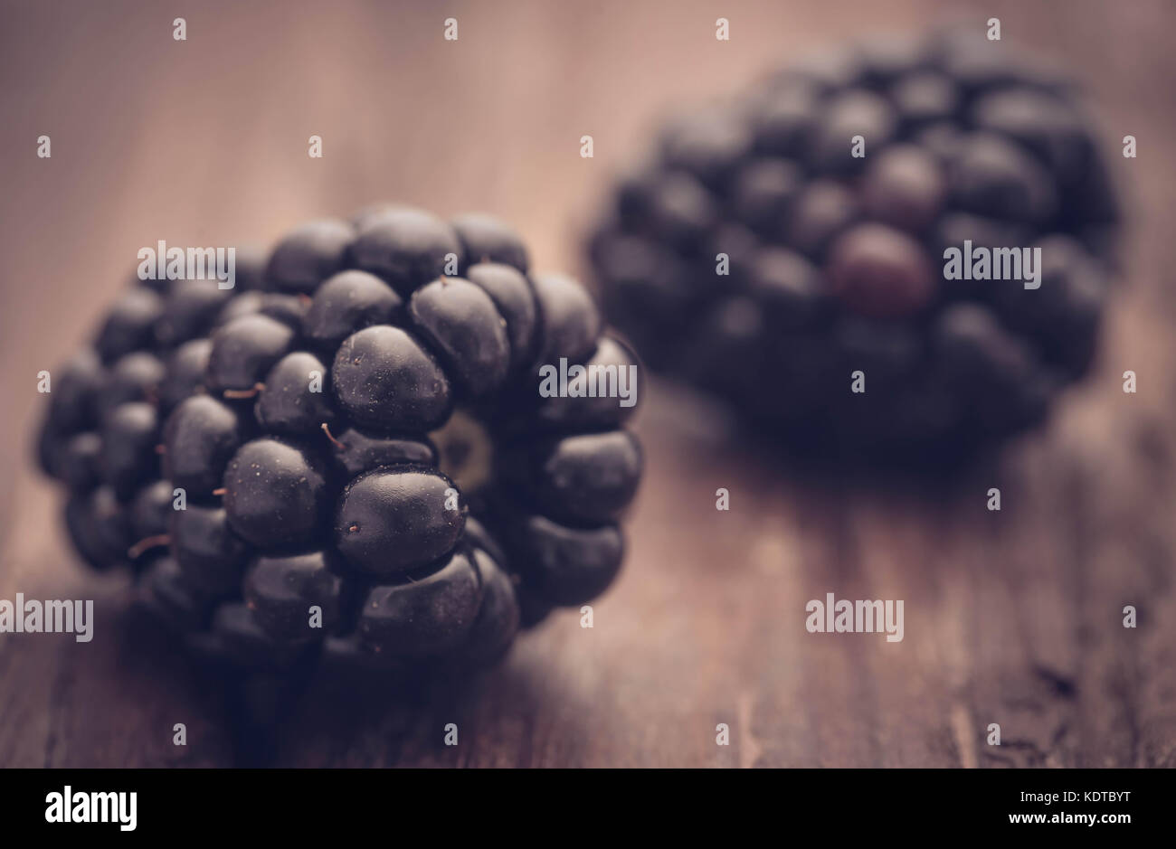 Frische Brombeeren auf natürliche Oberfläche Stockfoto