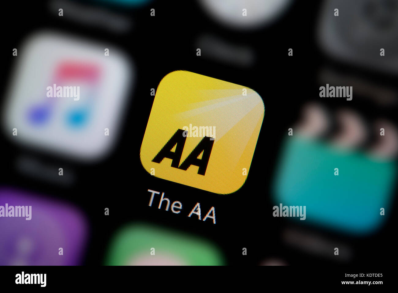 Eine Nahaufnahme der Logo für die AA-App Symbol, wie auf dem Bildschirm eines Smartphones (nur redaktionelle Nutzung) Stockfoto