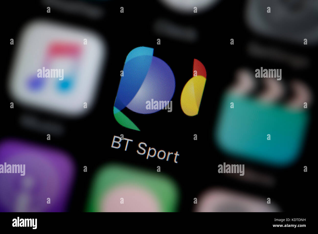 Eine Nahaufnahme der Logo für die BT Sport app Symbol, wie auf dem Bildschirm eines Smartphones (nur redaktionelle Nutzung) Stockfoto