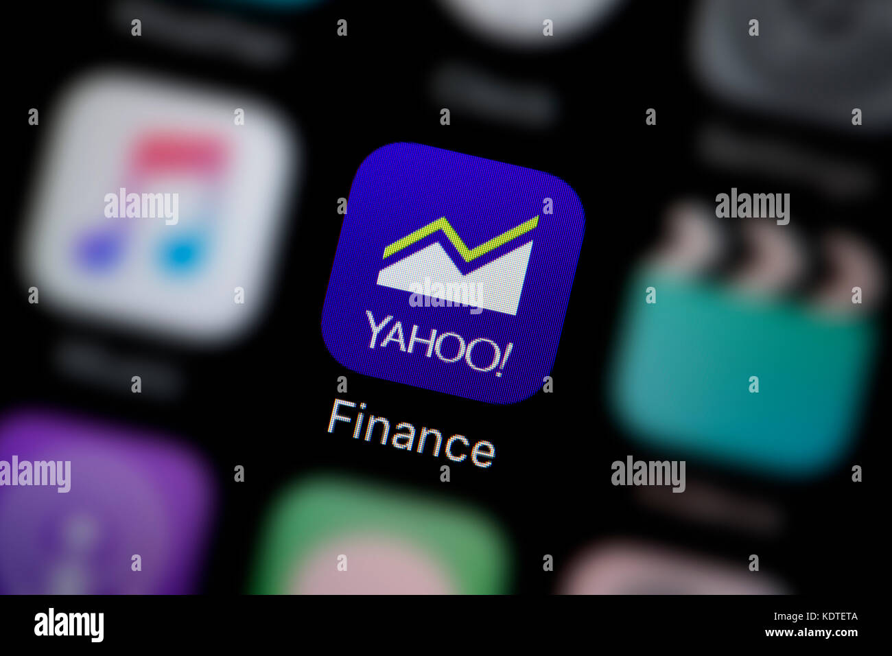 eine nahaufnahme des logo für den yahoo finance app symbol wie auf yahoo stock symbol