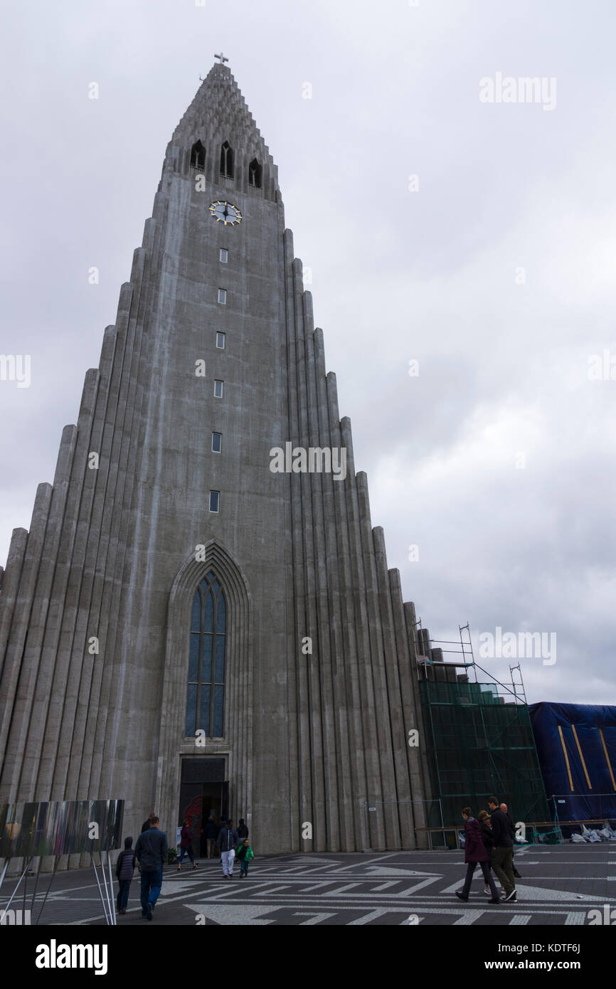 Hallgrímskirkja (Kirche von Hallgrímur), Reykjavík, Island. Stockfoto