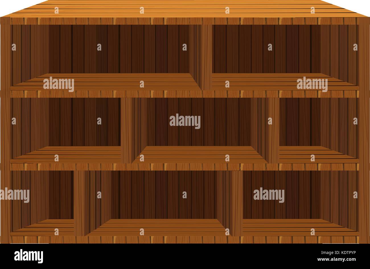 Leere Holzfachboden Auf Weiss Abbildung Stock Vektorgrafik Alamy