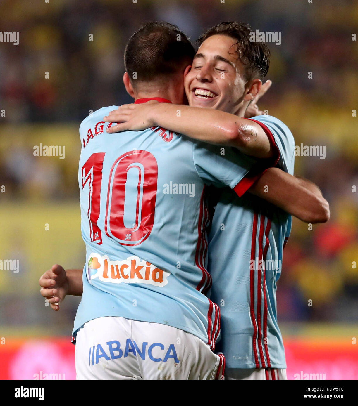 Celta De Vigo Jago Aspas Jubilates Das Zweite Ziel Gegen Las Palmas Mit Emre Mor Wahrend Der Spanischen Ersten Liga Liga 8 Runde Im Gran Canaria Stadion In Las Palmas Auf Gran