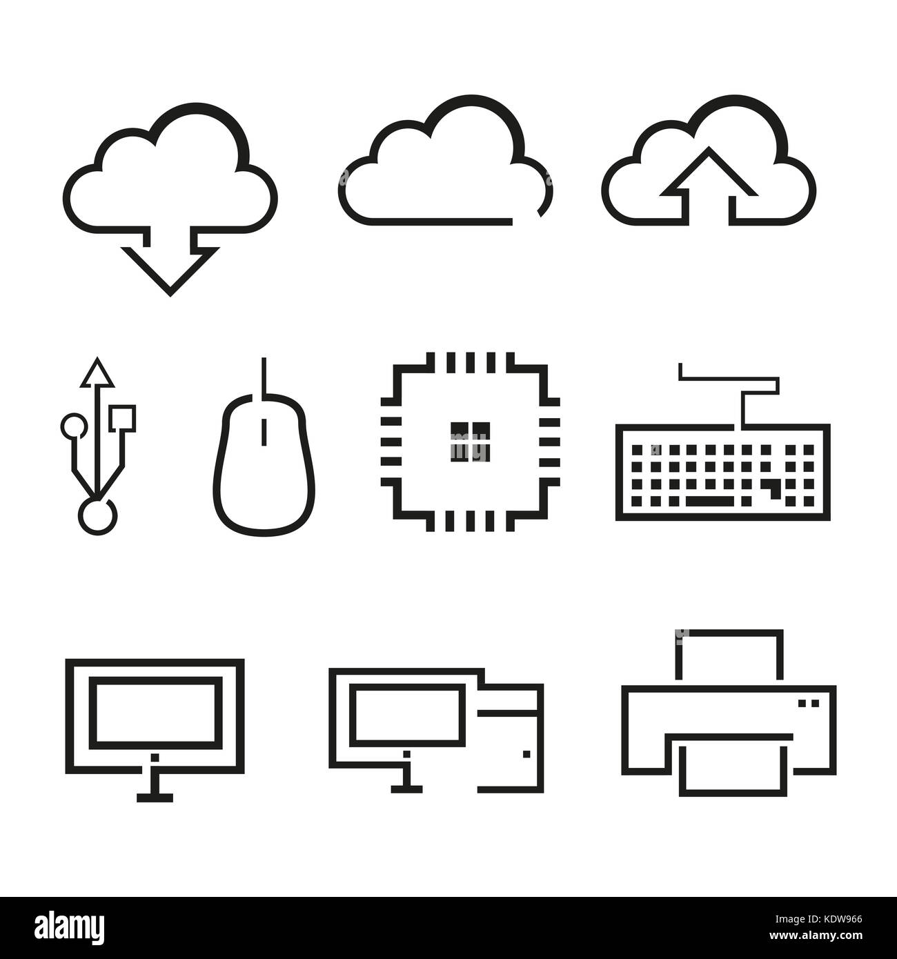 Computer Überblick grafisches Symbol Stockfoto