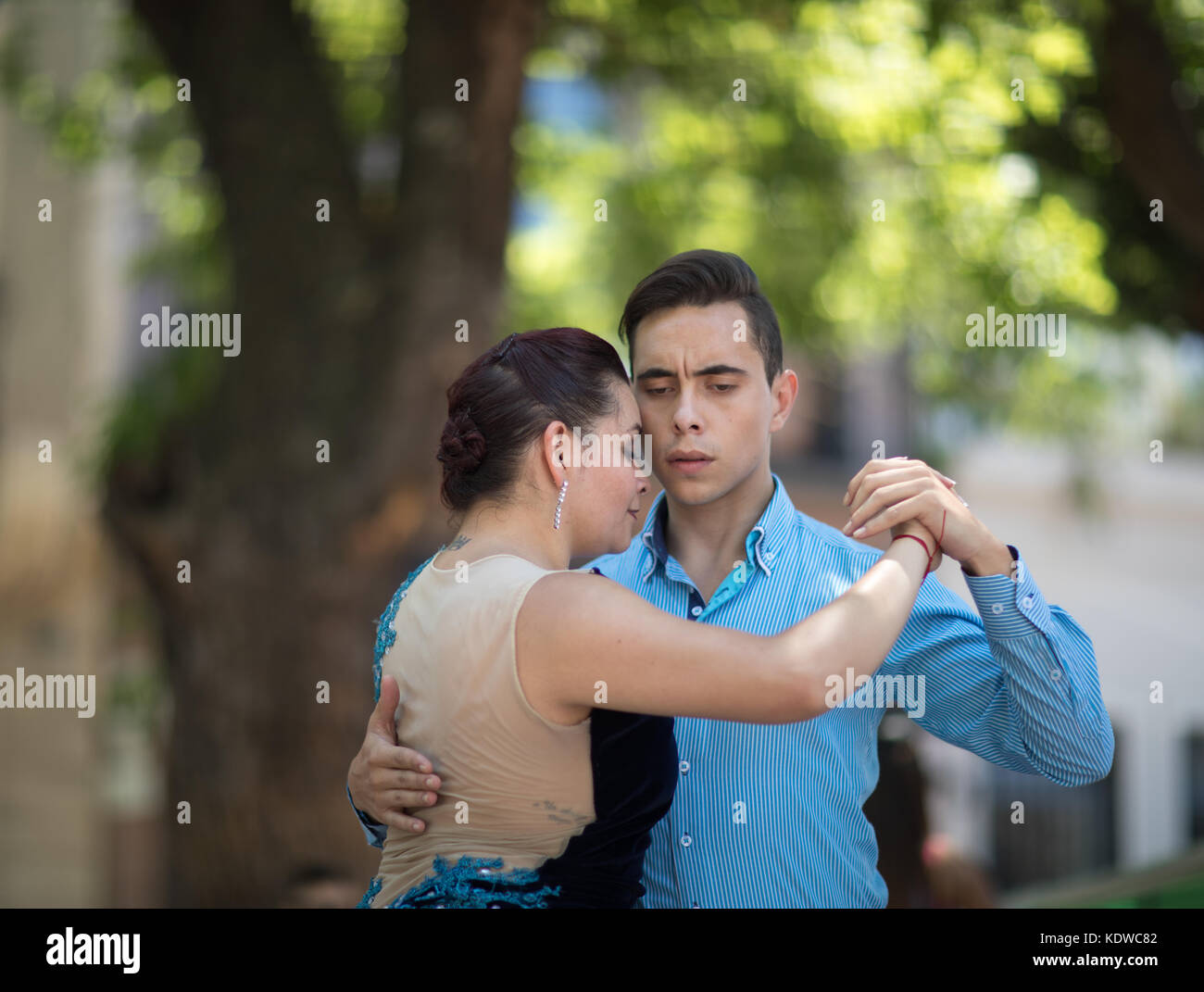 Tango Tänzer auf der Plaza Dorrego, St Elmo, Buenos Aires Stockfoto